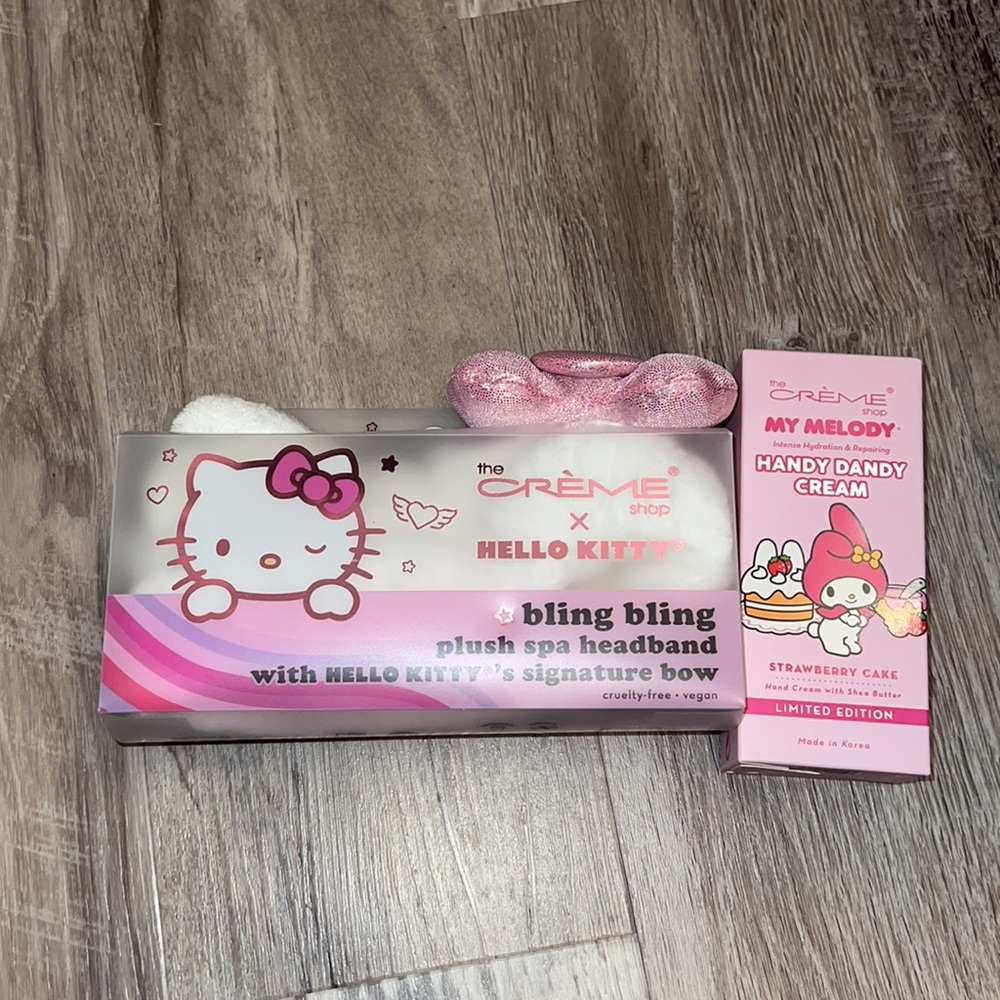NWT SANRIO HELLO KITTY BLING PLUSH HEADBAND & Limited Edition Handy Dandy Cream - Picture 3 of 5